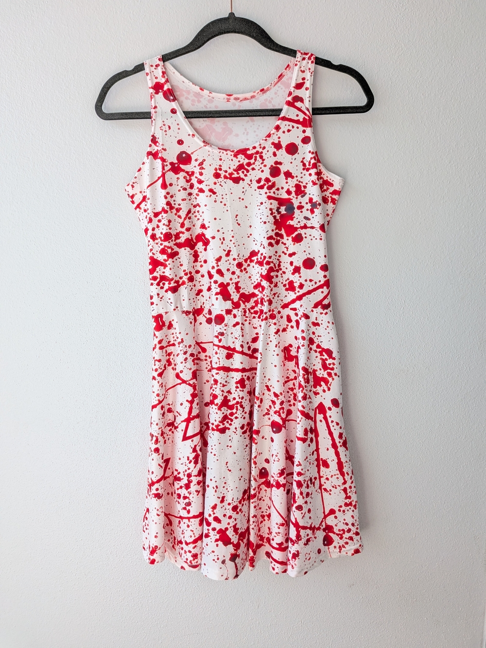 White and Red Blood Splatter Tank Dress M/L